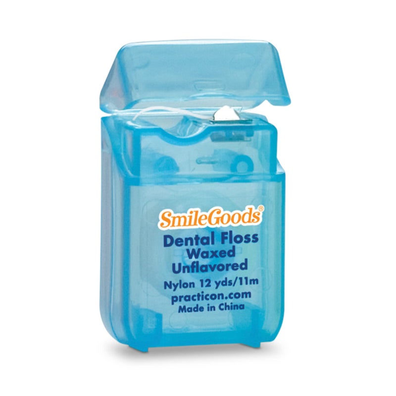 SmileGoods Waxed Dental Floss 12 yds Unflavored Bulk Pack of 72